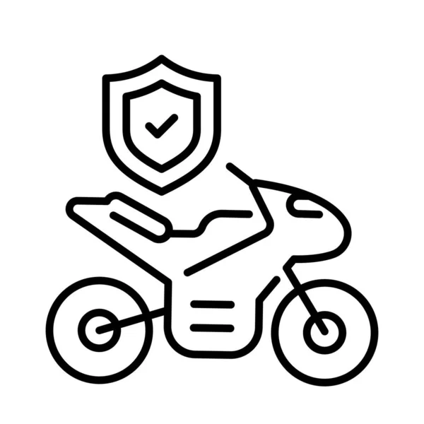 Векторный Дизайн Страхования Велосипеда Иконка Страхования Мотоцикла Белом Фоне — стоковый вектор