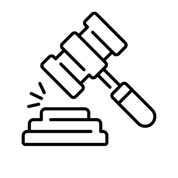 Судья Молоток Молоток Икона Страхового Права Коммерческое Право Юридические Консультации — стоковый вектор