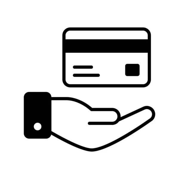 Bankkártya Kéznél Biztonságos Fizetési Koncepció Ikon Hitelkártya Biztonsági Vektor — Stock Vector