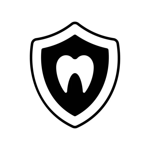 Diente Escudo Vector Seguro Dental Diseño Icono Seguro Salud — Archivo Imágenes Vectoriales
