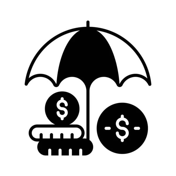 Dollar Coins Umbrella Concept Financial Insurance Icon Modern Style — Stock Vector