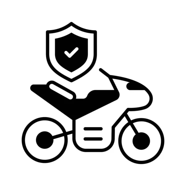 Projekt Wektora Ubezpieczenia Rowerowego Ikona Ubezpieczenia Motocyklowego Izolowana Białym Tle — Wektor stockowy