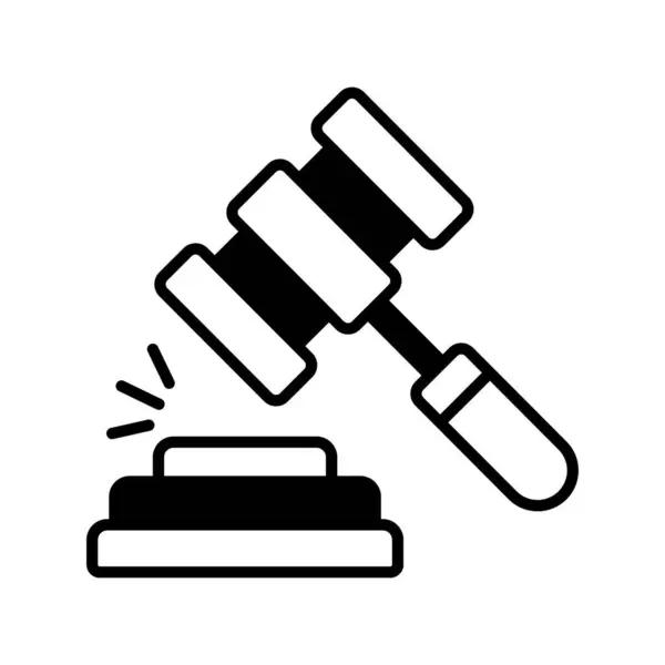 Судья Молоток Молоток Икона Страхового Права Коммерческое Право Юридические Консультации — стоковый вектор