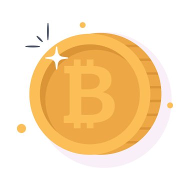 Bitcoin 'in iyi tasarlanmış simgesi, kripto para vektör tasarımı