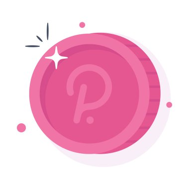 Polkadot madeni parasının iyi tasarlanmış simgesi, kripto para vektör tasarımı