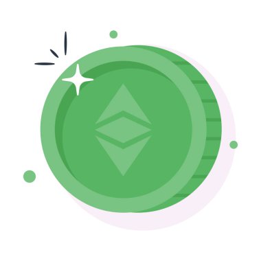 İyi tasarlanmış ethereum klasik madeni para, kripto para vektör tasarımı ikonu