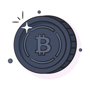 İyi tasarlanmış bitcoin, kripto para vektör tasarımı simgesi