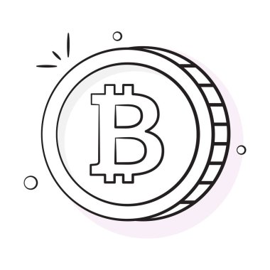 Bitcoin 'in iyi tasarlanmış simgesi, kripto para vektör tasarımı