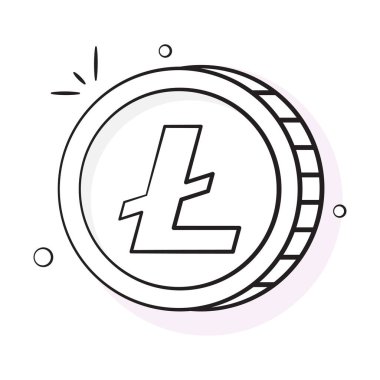 Litecoin 'in iyi tasarlanmış simgesi, kripto para vektör tasarımı