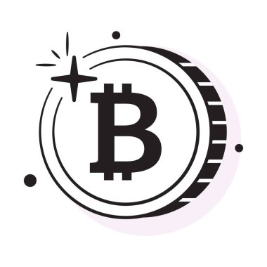Bitcoin 'in iyi tasarlanmış simgesi, kripto para vektör tasarımı