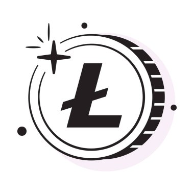Litecoin 'in iyi tasarlanmış simgesi, kripto para vektör tasarımı