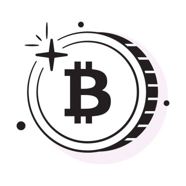 Bitcoin 'in iyi tasarlanmış simgesi, kripto para vektör tasarımı