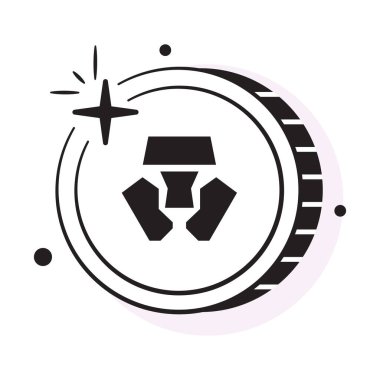 CRO Sikkesi 'nin iyi tasarlanmış simgesi, kripto para birimi vektör tasarımı