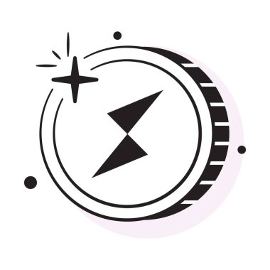 Thorchain madeni parasının iyi tasarlanmış simgesi, kripto para vektör tasarımı