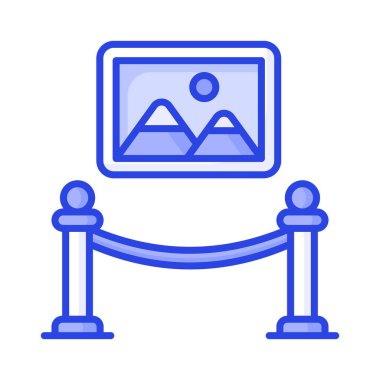 Modern tarzdaki sanat galerisi vektör tasarımı, özelleştirilebilir simge kullanmaya hazır