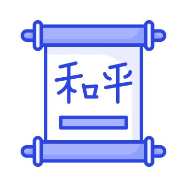 Beyaz arkaplanda izole edilmiş, Çin parşömeninin moda vektörü