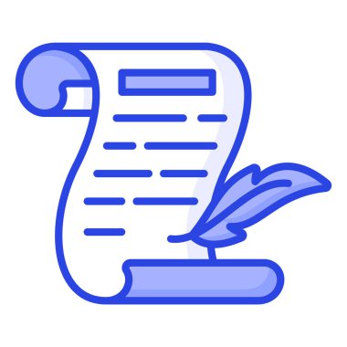 Tüylü, tarihi sembolize eden sayfa, şiir vektörü tasarımı kişiselleştirilebilir tasarım