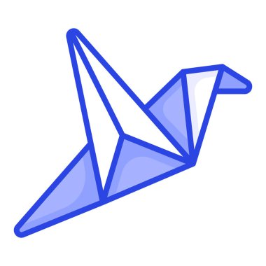 Kağıdı katlama sanatı dekoratif şekiller ve figürler, origami simgesi modern tarzda