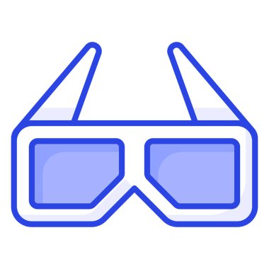 3D gözlüklerin bu özenle tasarlanmış simgesini modern tarzda, simge kullanmaya hazır olarak işaretleyin