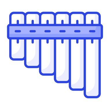 Beyaz arkaplanda izole edilmiş Pan flüt vektör tasarımı