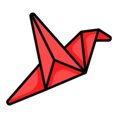 Kağıdı katlama sanatı dekoratif şekiller ve figürler, origami simgesi modern tarzda