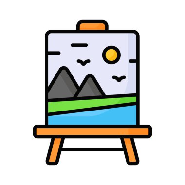 Tablo resminin yaratıcı simge tasarımı, beyaz arkaplanda izole edilmiş