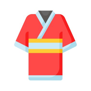 Kimono vektör tasarımı beyaz arka planda izole edilmiş, Japon karategi elbisesi