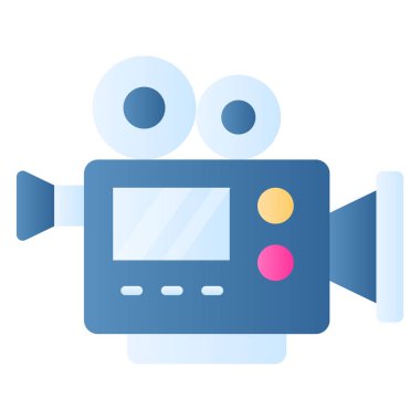 Moda tarzında Retro film kamera vektör tasarımı, profesyonel video kamera tasarımı