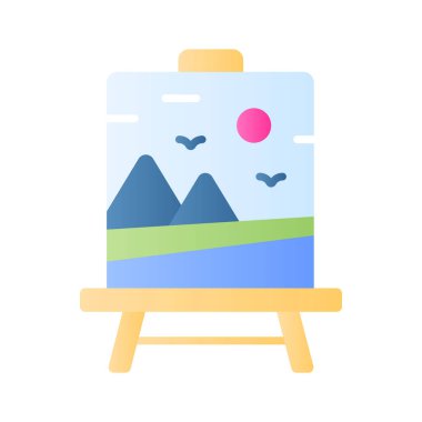 Tablo resminin yaratıcı simge tasarımı, beyaz arkaplanda izole edilmiş