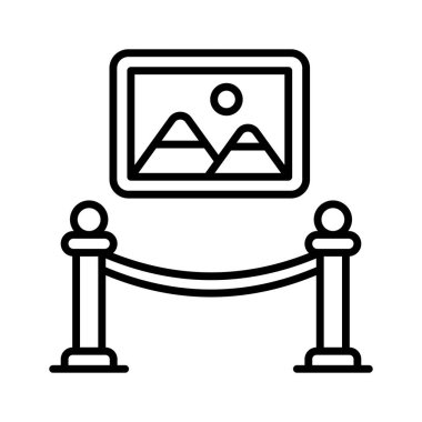 Modern tarzdaki sanat galerisi vektör tasarımı, özelleştirilebilir simge kullanmaya hazır