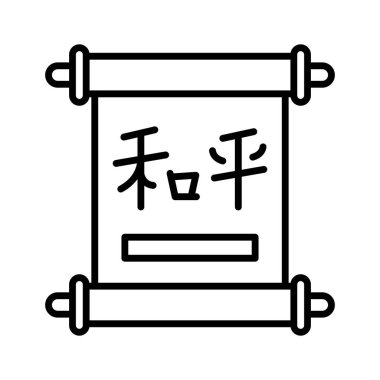 Beyaz arkaplanda izole edilmiş, Çin parşömeninin moda vektörü