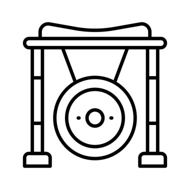 Özenle hazırlanmış gong simgesini, özelleştirilebilir vektör biçiminde işaretleyin