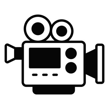 Moda tarzında Retro film kamera vektör tasarımı, profesyonel video kamera tasarımı