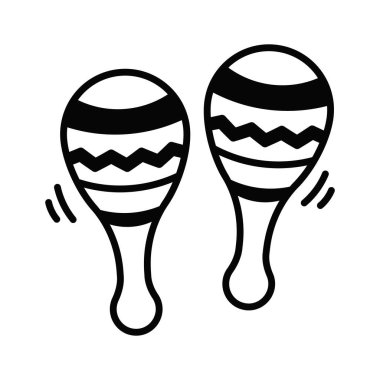 İyi tasarlanmış marakas, müzik ve enstrüman ikonu