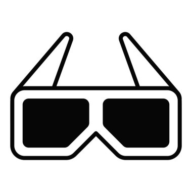 3D gözlüklerin bu özenle tasarlanmış simgesini modern tarzda, simge kullanmaya hazır olarak işaretleyin