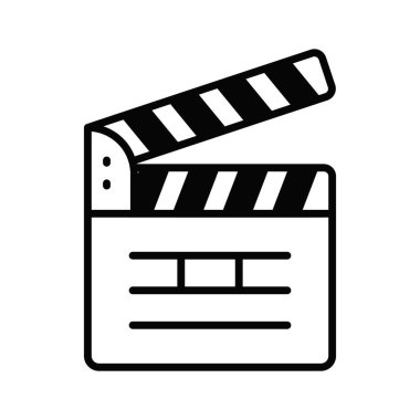Film alkış tahtası, film yapma aygıtı simgesi modern tarzda, vektör kullanmaya hazır
