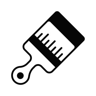 Boya fırçasının el yapımı modern düz vektörü, özelleştirilebilir simge