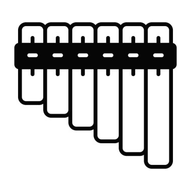 Beyaz arkaplanda izole edilmiş Pan flüt vektör tasarımı