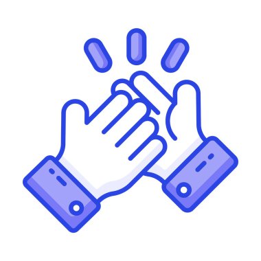 Modern tarzda cesaret veren iki kişinin el sıkışması konsepti