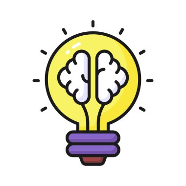 Brain inside lightbulb showing innovative thinking modern concept vector clipart