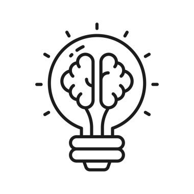 Brain inside lightbulb showing innovative thinking modern concept vector clipart