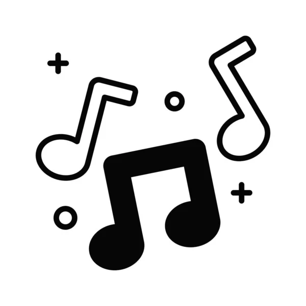 Müzik notaları, şarkı, melodi veya müzik uygulamaları ve web siteleri için düz vektör simgesi, moda tasarım