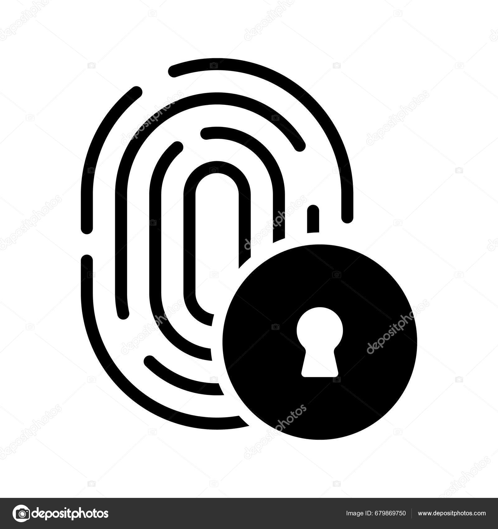 Fingerprint Cyber Security Icon Digital Security Authentication Concept Stock Vector by