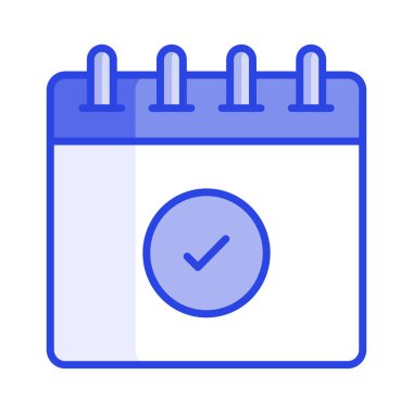 Onaylanmış takvim vektör tasarımı, zamanlamada tik işareti