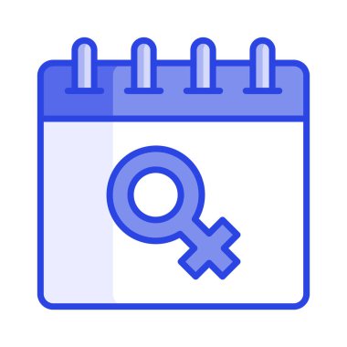 Kadınlar Günü konsept vektörünü gösteren takvimdeki kadın işareti