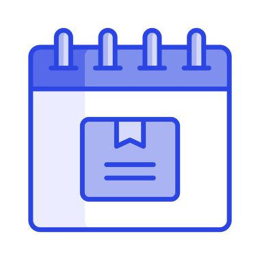 Takvimli paket, paket teslim tarihinin iyi tasarlanmış vektörü