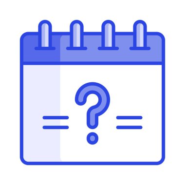 Sorgulama sembollü takvim vektör kullanmaya hazır