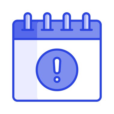 Ünlem sembollü takvim vektör kullanmaya hazır