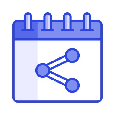 Paylaşım simgesine sahip takvim vektör kullanmaya hazır