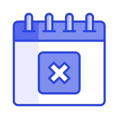 Reddetme takviminin takvim konseptinde çapraz sembol